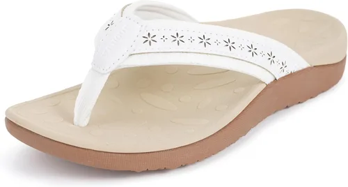 Vista 7 de Joomra - Sandalias de tanga con soporte de arco ortopédico para mujer, chanclas ajustables