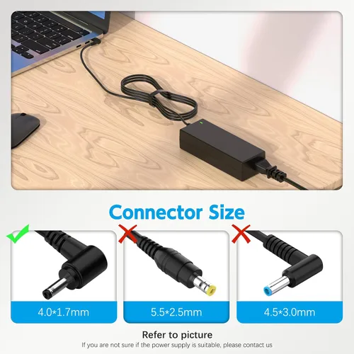 Vista 5 de Cargador para portátil de 45 W, 20 V, 2.25 A, compatible con Lenovo Ideapad 100 110 110s 120s 310 320 320s 330 330s 510 510s 710s; Yoga 710 11 14