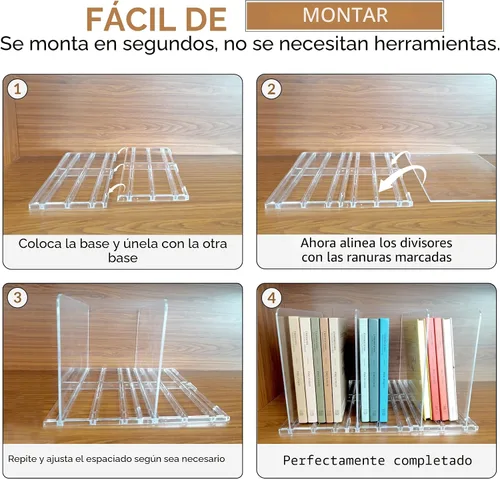 Vista 3 de Organizador de bolsas y bolsos ajustables para clóset Divisores de estantes transparentes para organización del armario, separador vertical