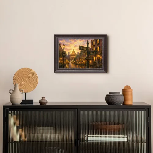 Vista 4 de IPIC - Personalized Framed Canvas with Custom Street Sign in Boston Personalized Street Signs with Names, Custom Canvas Print, Boston Sunset