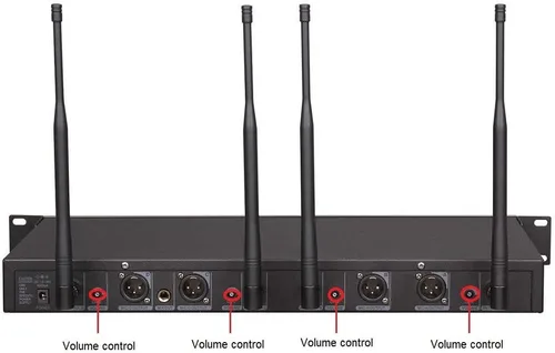 Vista 3 de GTDaudio 4x800 Canales Ajustables UHF Diversidad Micrófono Inalámbrico de Mano Sistema de Micrófono Ideal para Iglesia, Karaoke, Fiesta de DJ