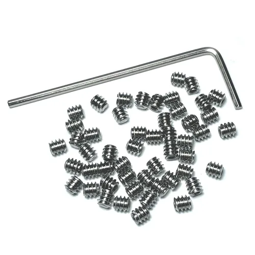 Vista 9 de Juego de 50 tornillos de 6-32 x 1/2 pulgadas de acero inoxidable 304 de cabeza Allen hexagonal hexagonal con llave Allen de 1/16, juego de tornillos
