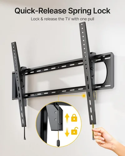 Vista 7 de monTEK Soporte de pared para TV con inclinación de alta resistencia para televisores grandes de 60–120” hasta 136 kg, probado 4 veces por seguridad
