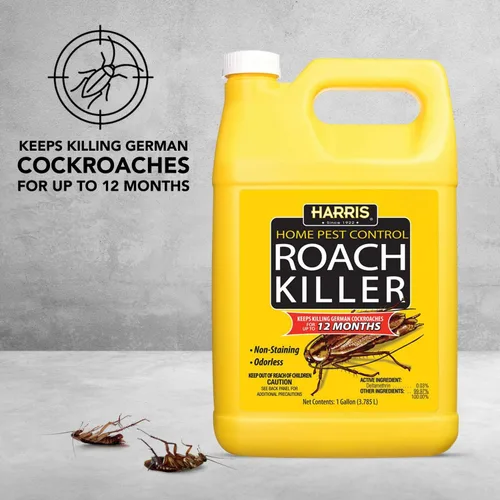 Vista 2 de Harris Roach Killer, spray líquido con fórmula residual extendida de 12 meses sin olor y sin manchas (galón)