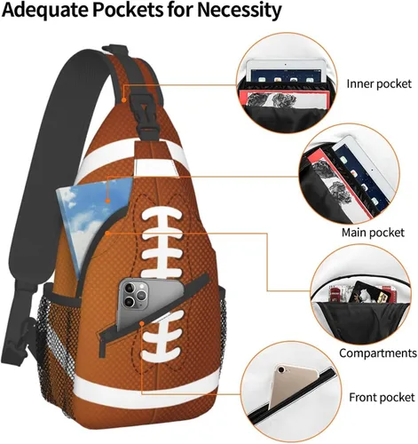 Vista 4 de SURERUIM Bolso bandolera estampado con patrón para mujeres y hombres, mochila cruzada para el hombro, bolsas de pecho, gimnasio, viajes, senderismo