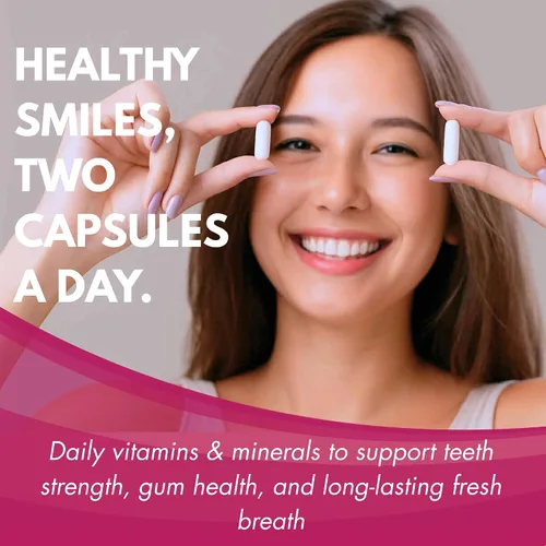 Vista 6 de Suplemento diario premium para el bienestar de las encías, aliento fresco y fuerza dental - Vitaminas, minerales y mezcla botánica - 60