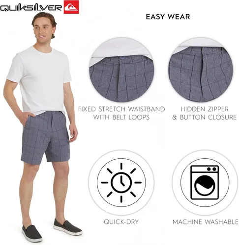 Vista 5 de Quiksilver Men's Regular Fit Fixed Waist Water Friendly Active Hybrid Shorts