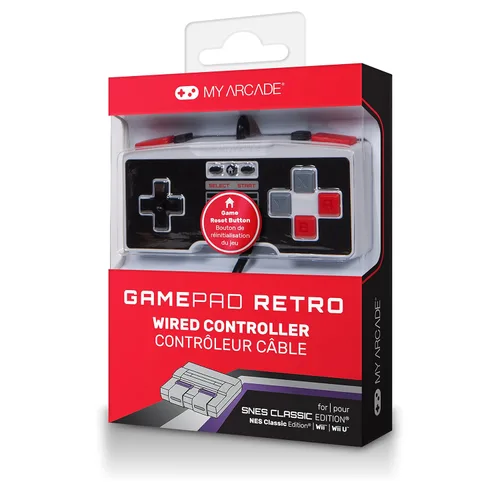 Vista 2 de My Arcade GamePad Retro- Classic Wired Controller for the SNES & NES Classic Edition Systems with Extra Long 10 Foot Cable