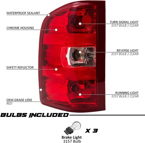 Vista 2 de Luces traseras del lado del pasajero par Chevy Silverado 2007-2010 (2008 07 08 09 10) - luz trasera para Chevrolet