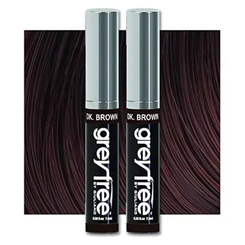 Vista 10 de Máscara de cabello para retoque de raíces para cabello gris, corrector de línea capilar de precisión para cejas y barba, paquete de 2 (marrón ceniza)