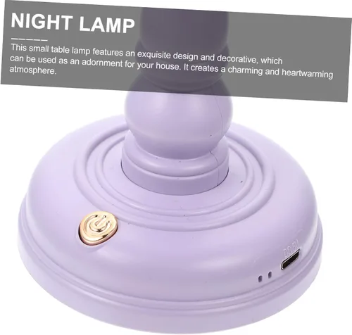 Vista 3 de DOITOOL 1 juego de lámpara de mesa retro con carga USB regulable luz nocturna decorativa para dormitorio, oficina y sala de estar, diseño compacto