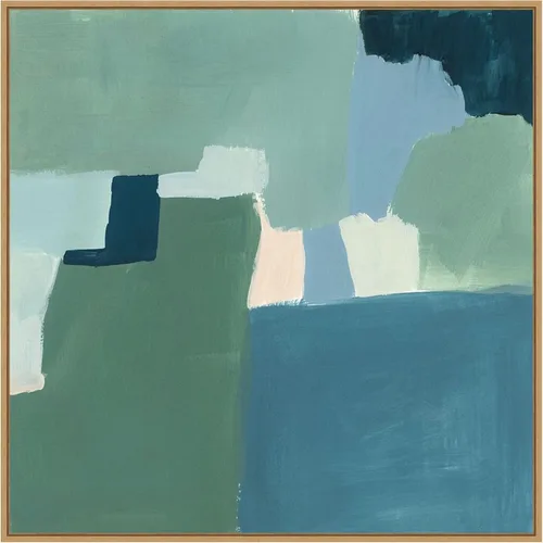 Vista 14 de Amanti Art Lienzo enmarcado para pared, 16 x 16 pulgadas, verde azulado y salvia I de Victoria Barnes, lienzo enmarcado para pared, obras de arte