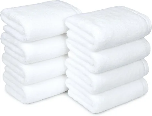 Vista 13 de Amazon Basics 2 toallas de baño de gran tamaño de secado rápido, 100% algodón, color blanco, de 62 x 30 pulgadas