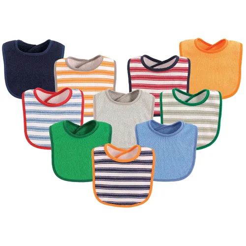 Vista 8 de Luvable Friends Baberos unisex de algodón para bebé, azul, talla única