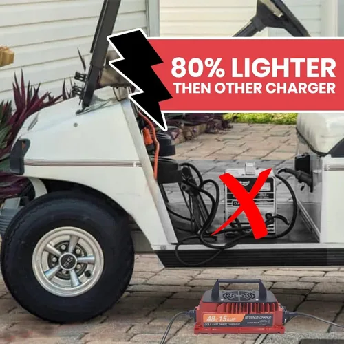 Vista 6 de Revenge Piezas y accesorios para carritos de golf Cargador de batería a bordo de 15 amperios para carros de golf de 48 voltios