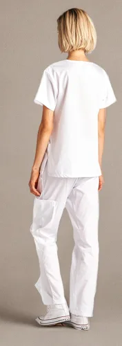 Vista 7 de Dagacci - Ropa quirúrgica para mujer y hombre, conjunto de blusa y pantalón de ropa quirúrgica