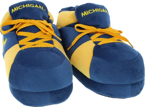 Vista 3 de Comfy Feet Everything Comfy CFNCAA01 - Pantuflas de deporte originales de Michigan Wolverines, talla XL, talla 10.5-12.5 de mujer 9.5-11.5