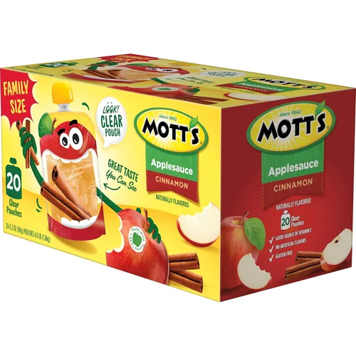 Vista 17 de Mott's Puré de manzana y canela, bolsas transparentes de 3.2 onzas, paquete de 20