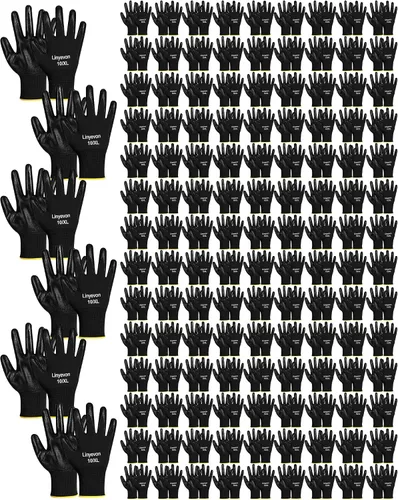 Vista 16 de Maxcheck Guantes de trabajo recubiertos de PU Negro