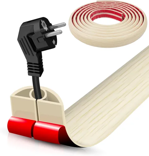 Vista 67 de Cubierta autoadhesiva para cables de suelo, gestión de cables de 3.3 pies, protector de tira de extensión para cables, evita tropiezos de cables