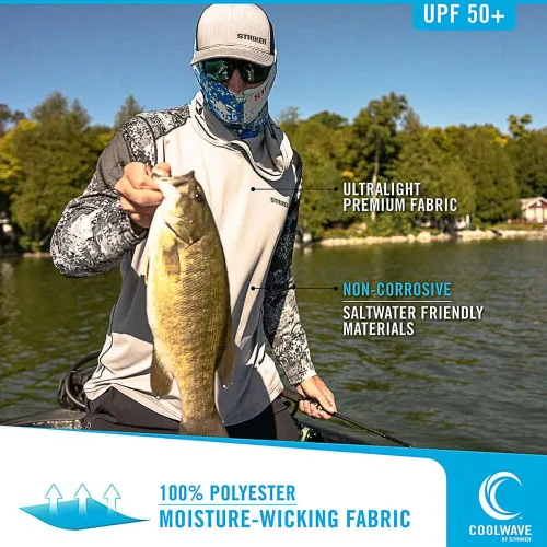 Vista 10 de Striker LoTide - Sudadera con capucha de pesca ultraligera y resistente a las manchas para hombre con protección UPF 50+, informal, con paño