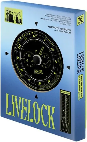 Vista 5 de Korea Xdinary Heroes Livelock 4º mini álbum (A) CD-R, fotolibros, tarjeta de credencial, tarjeta de fotos, póster lírico comercial, verde, 8.86 x