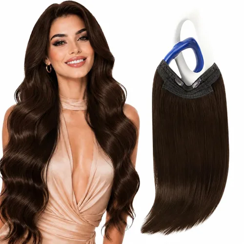 Vista 47 de Sunny - Extensiones de cabello humano real, con cable/hilo y clips ajustables, aplicación invisible, 2.82 onzas, 12 pulgadas, color rubio cenizo