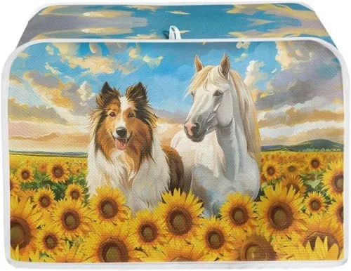Vista 8 de Mumeson Fundas para tostadoras de café, a prueba de polvo, protección de huellas dactilares, ligeras, cubiertas para horno tostador de 2 rebanadas
