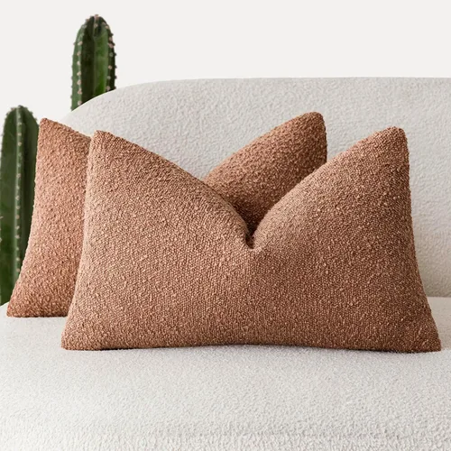 Vista 83 de Foindtower - Juego de 2 fundas decorativas de textura de bucle, fundas de almohada acentuadas, fundas de cojín sólidas, neutrales, para sofá, silla