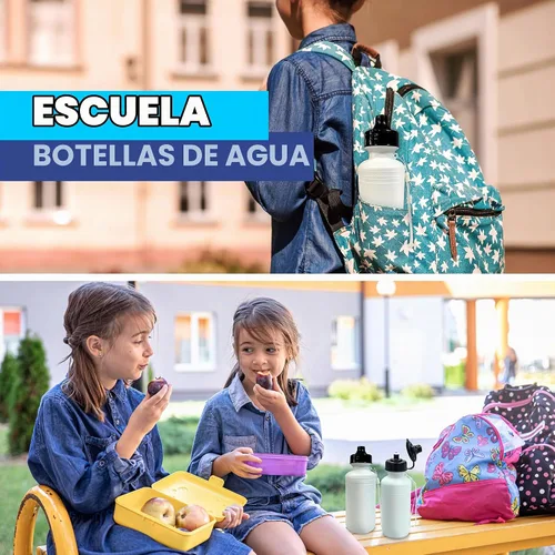 Vista 3 de 4E's Novelty Botellas de agua deportivas a granel (paquete de 12) de 18 onzas, botella de agua de plástico reutilizable para niños, sin BPA, regalos