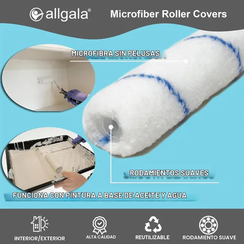 Vista 3 de Allgala Cubierta de rodillo de pintura de microfibra sin cobertizos para siesta de 4 pulgadas de 4 pulgadas - TH10316