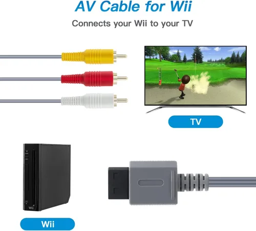 Vista 2 de Mcbazel Cable AV de audio compuesto para consola Wii y Wii U