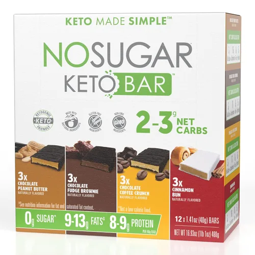 Vista 12 de Snack Keto Bar sin azúcar, bajo en carbohidratos, sin azúcar, con macros aptos para dieta cetogénica