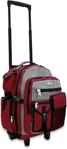 Vista 6 de Everest DeluxeMochila con ruedas., Burgundy), 5045WH-BURGGRYBK
