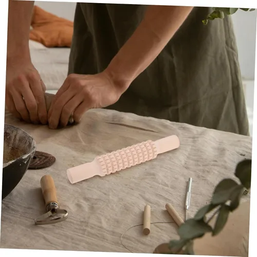 Vista 5 de Exceart Fondant Rolling Stick Rodillo de arcilla Rodillo de arcilla Rodillo de arcilla de cerámica Rodillo de arcilla de madera Rodillo de arcilla