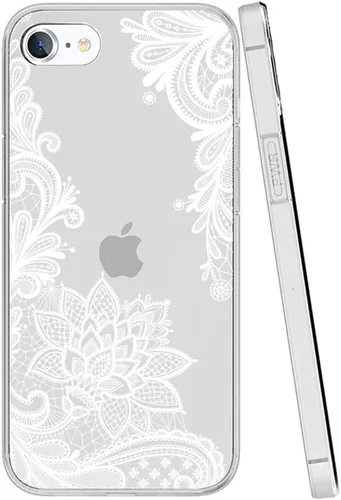 Vista 2 de Funda de teléfono para iPhone SE 2020, iPhone 8, iPhone 7, funda delgada a prueba de golpes con patrón floral transparente suave y flexible TPU