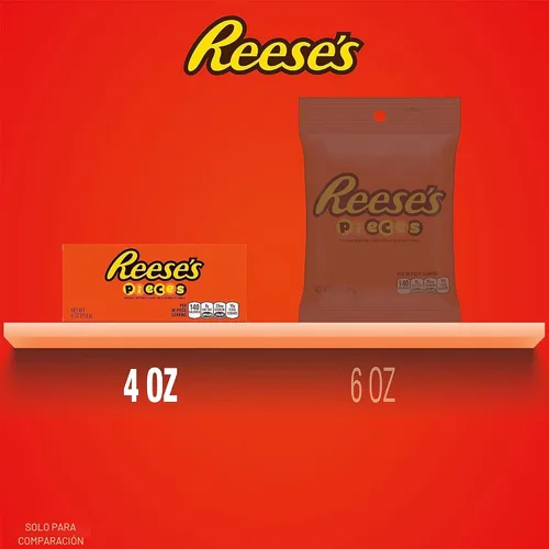 Vista 4 de Dulces de mantequilla de cacahuete Reese's Pieces.