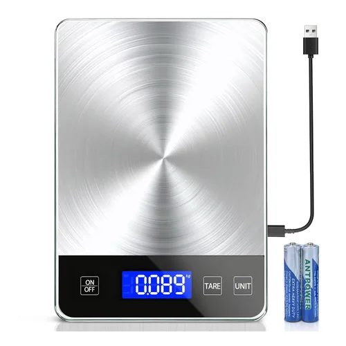 Vista 11 de Báscula de cocina impermeable, báscula de alimentos de 11.0 lbs/11 libras, mide con precisión gramos y onzas para hornear y cocinar, báscula digital
