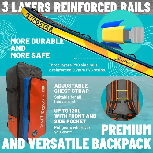 Vista 6 de iTAOSTAR Journey Tabla de Paddle de 11'6" / 11'×34" / 11'×35" Extra Ancha, Accesorios Premium de Tabla SUP Todo-en-Uno, Aletas Personalizadas