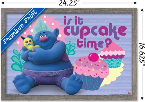 Vista 3 de Trends International DreamWorks Trolls - Cupcakes Wall Poster, 14.725" x 22.375", Barnwood Framed Version