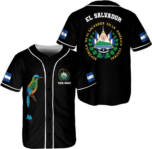 Vista 14 de Parvii Camiseta de béisbol personalizada de El Salvador Orgulloso, camiseta de El Salvador, camiseta de El Salvador, Jersey de El Salvador
