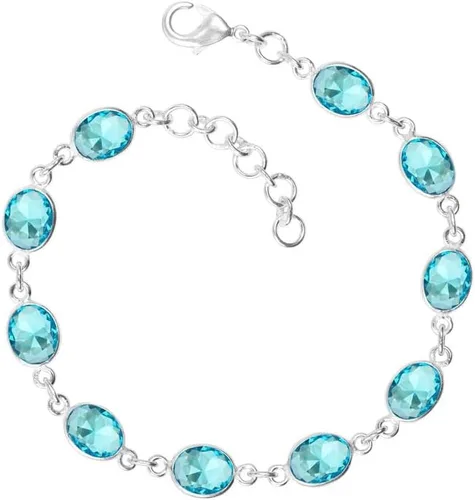 Vista 5 de Pulsera de piedras preciosas, pulsera ajustable con superposición de plata para mujeres y niñas, regalos de Navidad