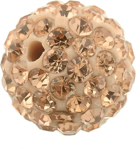 Vista 4 de RUBYCA Pave - Cuentas de arcilla de cristal checo para joyería Shamballa (20 unidades, 0.472 pulgadas, morado claro)