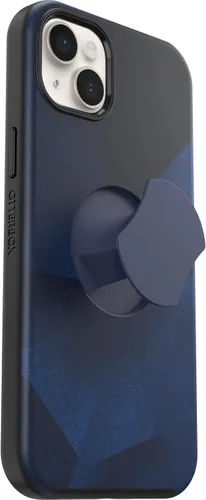 Vista 5 de OtterBox Funda OtterGrip Symmetry Series para iPhone 14 Plus (solamente) - BLUE STORM (azul), agarre integrado, funda elegante, se ajusta a MagSafe