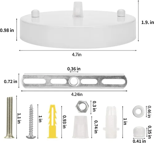 Vista 2 de Sangle Sopffy - Kit de toldo de luz colgante, kit de toldo de iluminación de techo de 5 1/8 pulgadas con todos los accesorios de montaje, cubierta