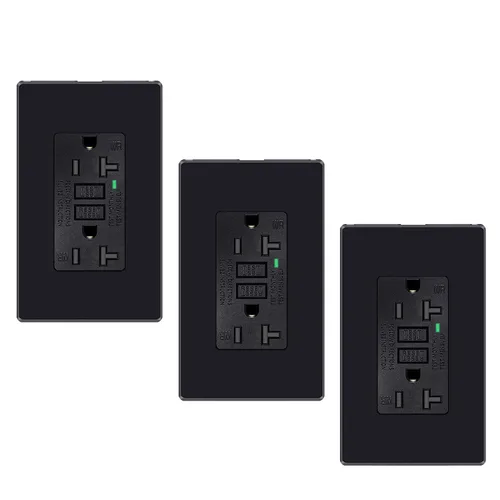 Vista 6 de 15 Amp GFCI Outlet with USB C Ports & USB-A, 1PCS 24W Self-Testing GFCI USB Combo with LED Indicator, Tamper Resistant for Kitchen & Bathroom