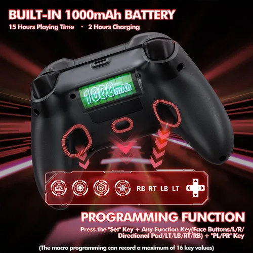 Vista 6 de Custom Wireless for PS4 Controller Compatible with Playstation 4PS4 SlimPS4 ProPCiOSAndroid with Turbo6-Axis Motion Sensor1000mAh Battery3.5mm