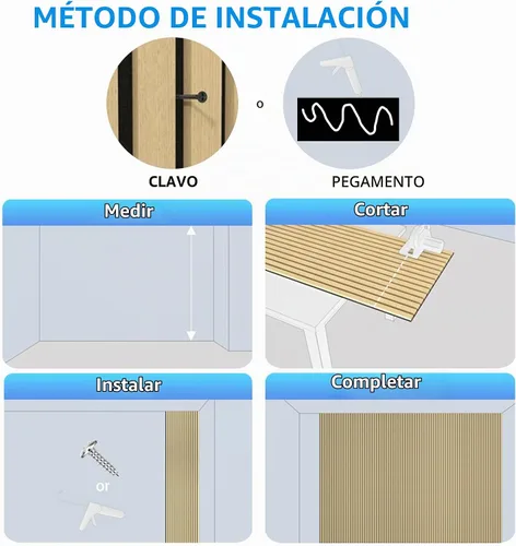 Vista 5 de Paneles de pared acústicos con listones 3D con acento de acabado de madera, paquete de 2 paneles absorbentes de sonido para estudio, oficina, sala