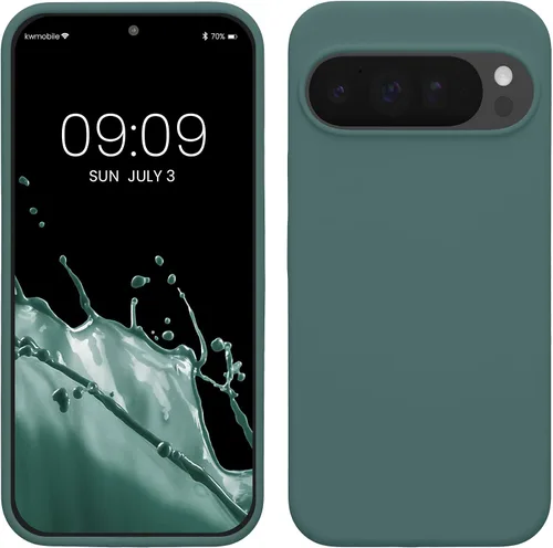 Vista 91 de kwmobile Funda Compatible con Google Pixel 6 Pro - Funda de teléfono de silicona TPU con acabado suave - Azul Arrecife