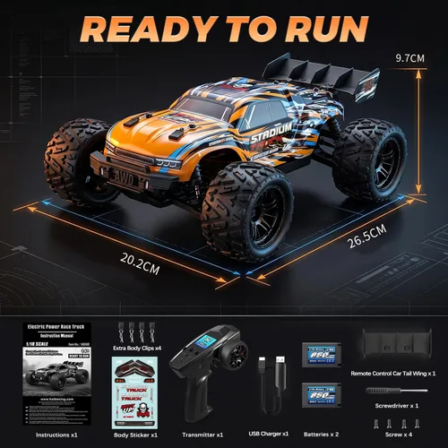 Vista 13 de HAIBOXING 1:18 coche de control remoto, 36KPH 4WD Fast RC Car para adultos